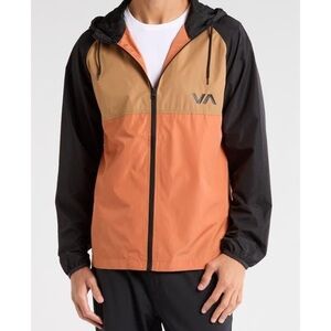 RVCA Ryder Black and Orange Windbreaker Jacket size M